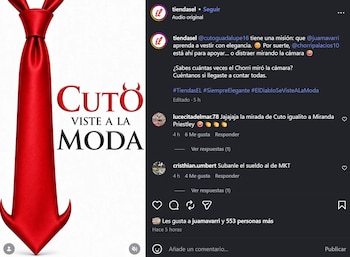 El ‘Loco’ Vargas protagoniza su propia versión de ‘El Diablo viste a la Moda’ junto a ‘Cuto’ y el ‘Chorri’. Captura: IG Tiendas Él.