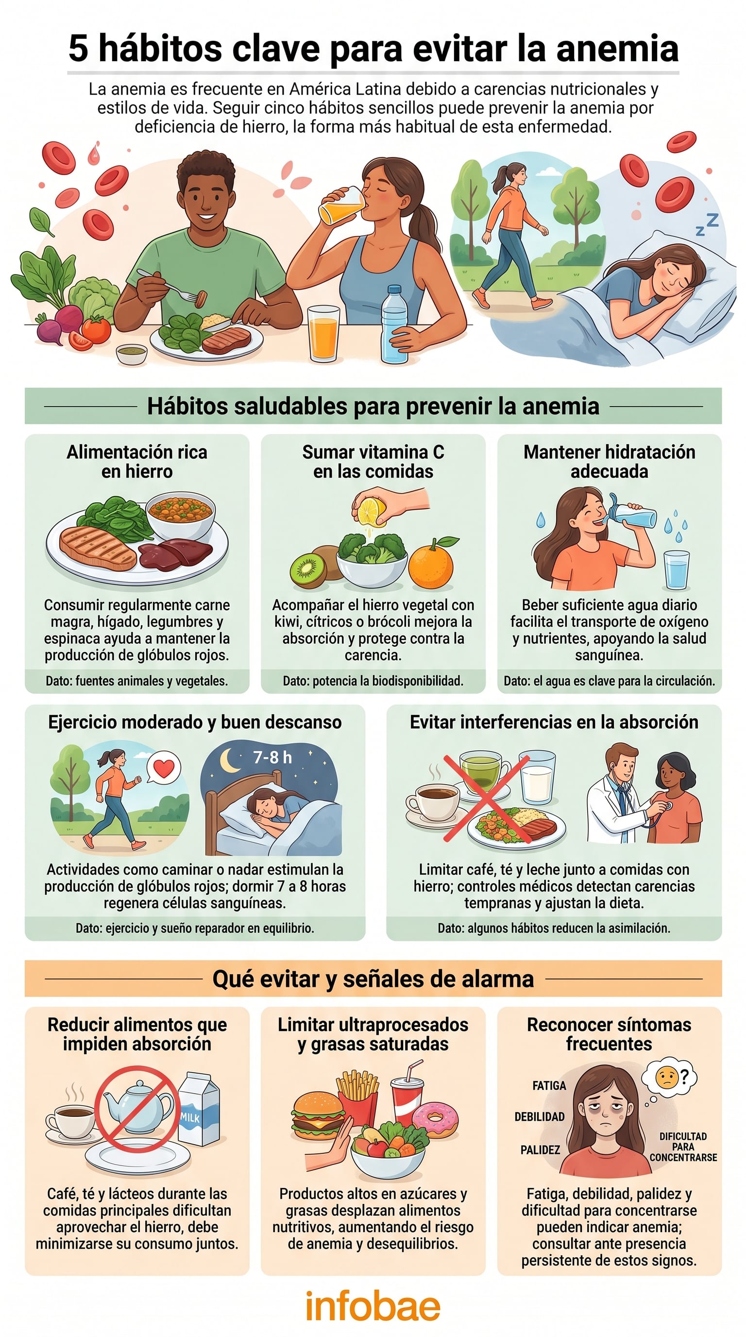 La actividad física moderada y el descanso reparador estimulan la producción de glóbulos rojos y mantienen niveles adecuados de hemoglobina (Imagen Ilustrativa Infobae)