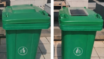 Este contenedor de basura usa energía solar para descomponer sustancias que causan mal olor