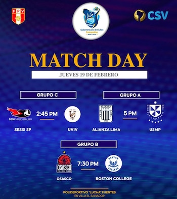 Programación de la fecha 2