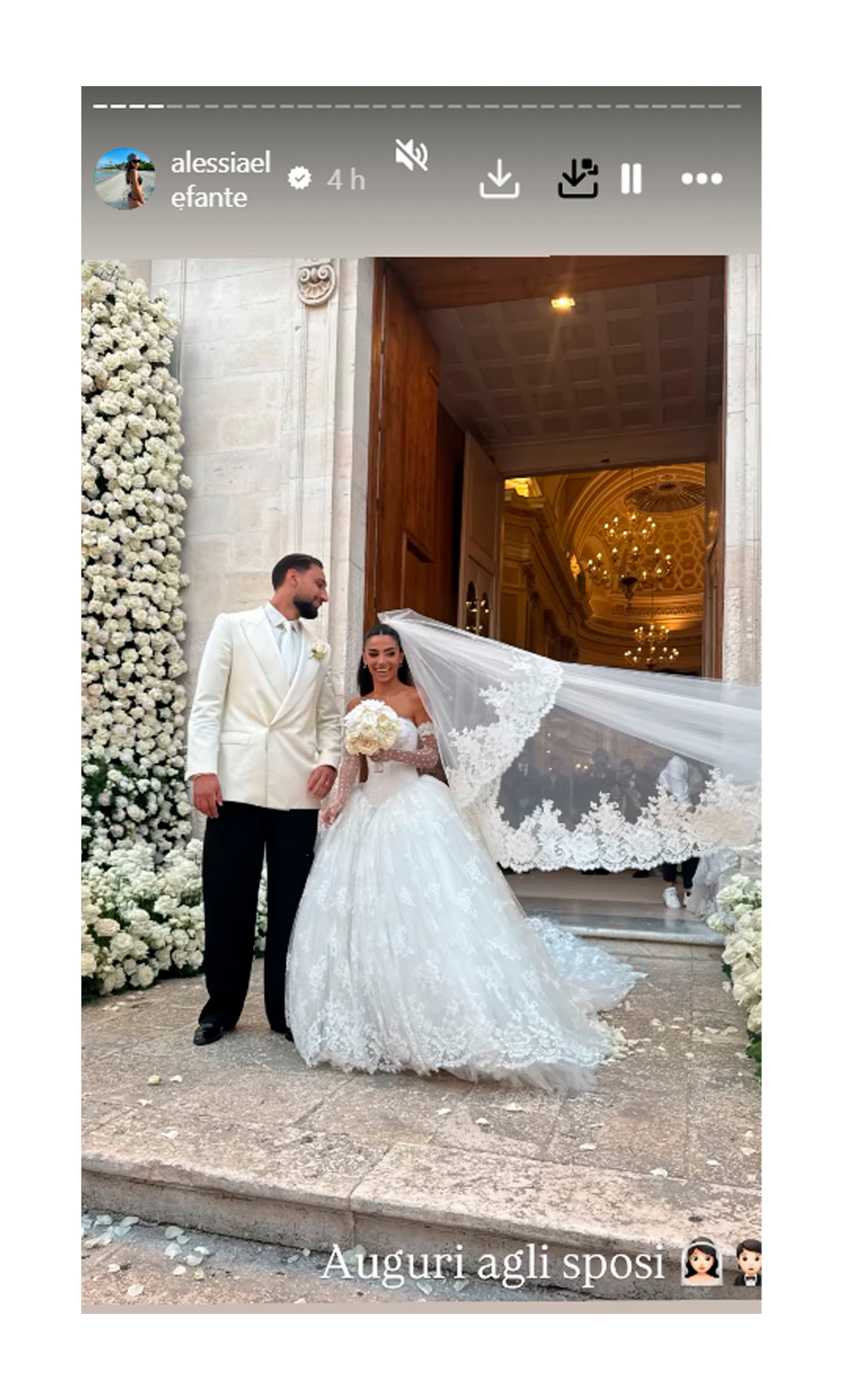 Las fotos del casamiento de Gianluigi Donnarumma y Alessia Elefante