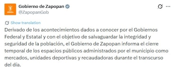 Se suspenden clases y eventos