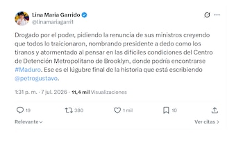 Lina María Garrido y sus pullas a Gustavo Petro