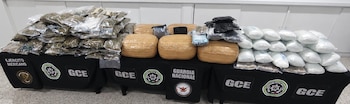 Elementos del Ejército Mexicano, la Guardia Nacional y la Guardia Civil estatal aseguraron 112 kilos de marihuana durante un patrullaje en San Luis Potosí. Crédito: Especial