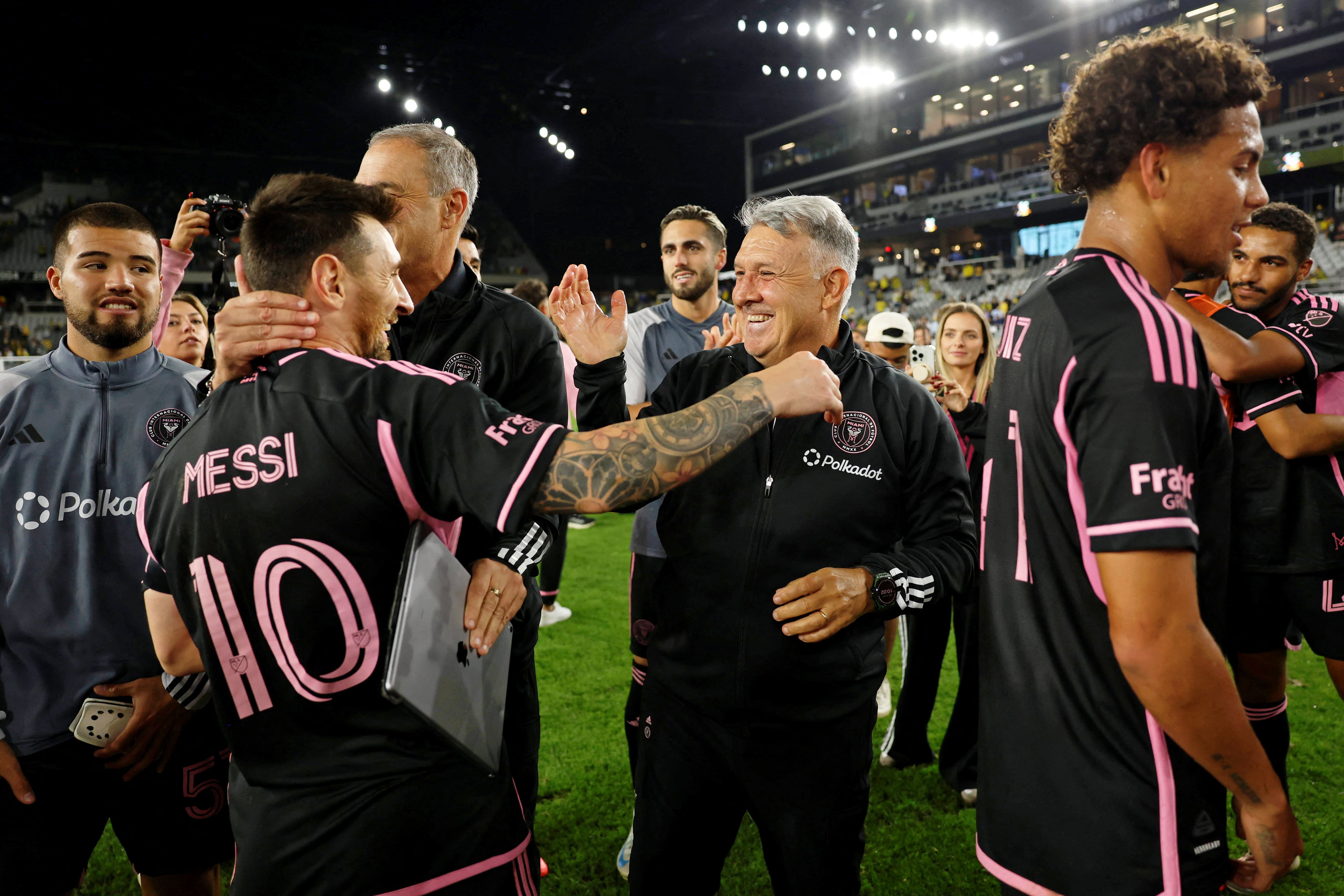 Gerardo Martino compartió unas emotivas palabras en apoyo al rosarino tras su decisión (Credit: Trevor Ruszkowski-Imagn Images)