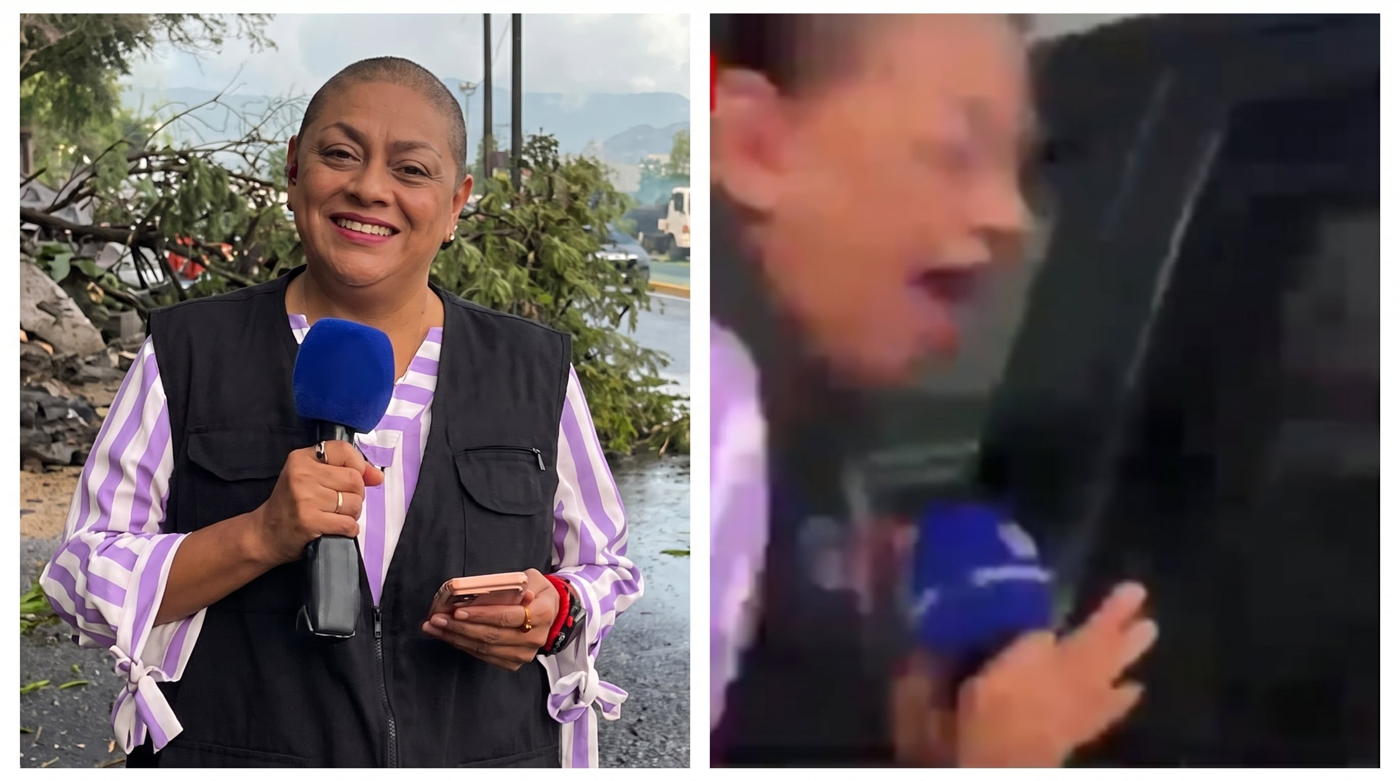 VIDEO: Reportera es atropellada en vivo al cubrir un deslave en Monterrey; así fue el momento exacto