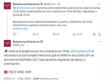 La cancillería ofrece ayuda a