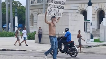 Ariel Limias Leyva fue trasladado a Villa Marista tras su detención en la escalinata del Capitolio, según informó su esposa./ (14ymedio)
