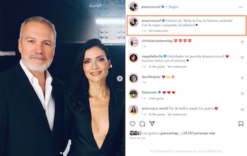 La pareja compartió una foto