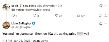 Liam Gallagher bromeó diciendo que