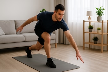 Un hombre joven realiza ejercicios