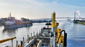 En las obras de dragado