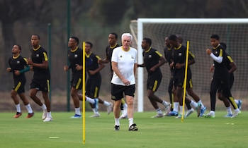Sudáfrica se preparará en Pachuca previo al debut con México en el Estadio Azteca, priorizando la adaptación física y mental a la altitud. REUTERS/Siphiwe Sibeko