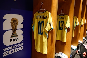 La camiseta de Neymar, colgada en el vestuario de Brasil (@CBF_Futebol)
