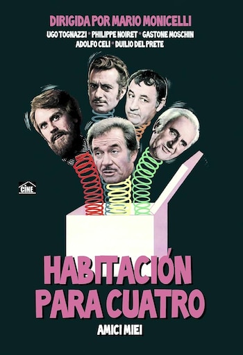 Póster de 'Habitación para cuatro (Amici miei)'.