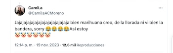 La usuaria Camila Moreno confundió