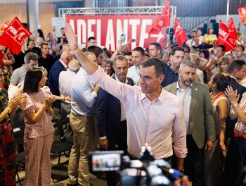 El secretario general del PSOE y presidente del Gobierno, Pedro Sánchez, a su llegada al acto de inicio de la campaña en Madrid. Eduardo Parra / Europa Press