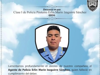 Más allá de los reconocimientos oficiales, Santos Marín aseguró que la pérdida de su hijo deja un dolor imposible de reemplazar. (FOTO: Policía Nacional)