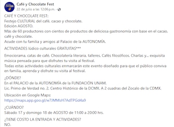 Foto: FB: Café y Chocolate
