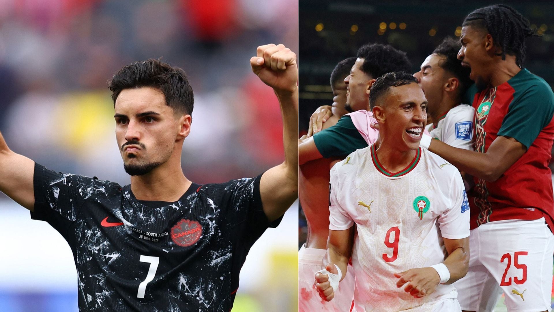 Las dos selecciones tienen jugadores en clubes internacionales en su mediocampo y ataque. (Fotocomposición Infobae)
