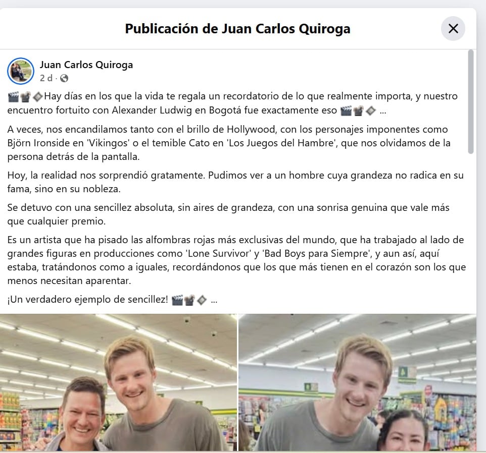 Seguidores destacaron la sencillez y humildad del actor en su visita por Colombia - crédito Juan Carlos Quiroga/Facebook