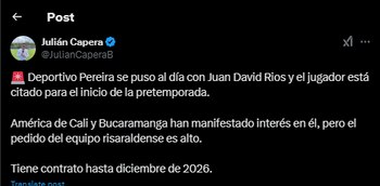 Deportivo Pereira mantendría a una