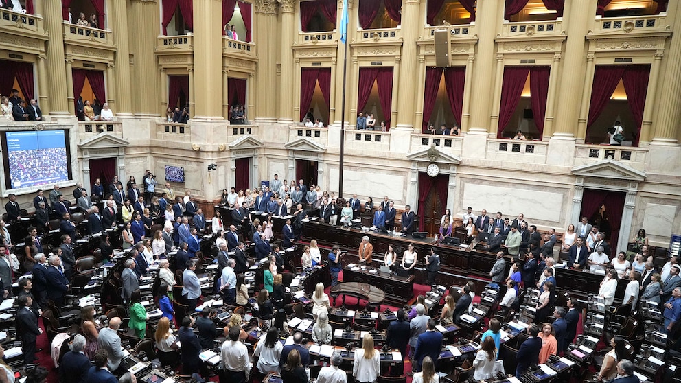 Debate de la Ley Ómnibus en el Congreso interior recinto portada