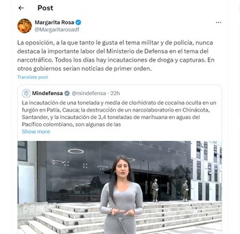 Margarita Rosa de Francisco destacó