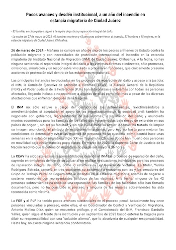 Parte del comunicado firmado por