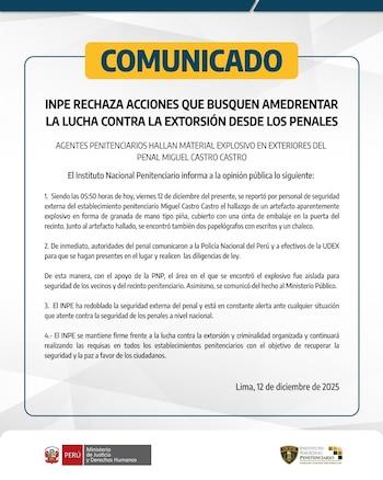 Comunicado del INPE.