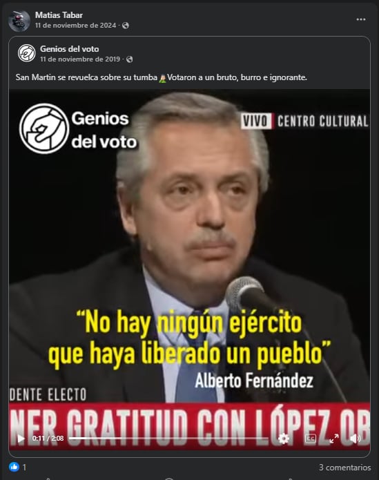 Algunas de las publicaciones de Matías Tabar en sus redes sociales