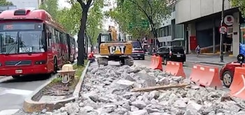Reducción de carriles en Avenida Insurgentes en dirección al sur.
Crédito: Captura de video
