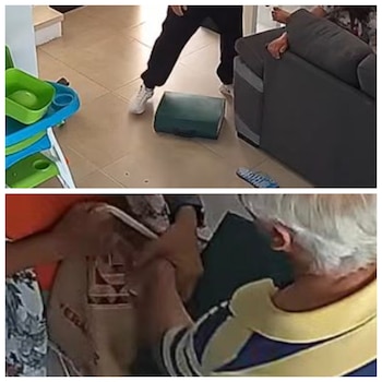 Porta documentos por el que forcejean en el video. Crédito: YouTube - María Felicia Jiménez