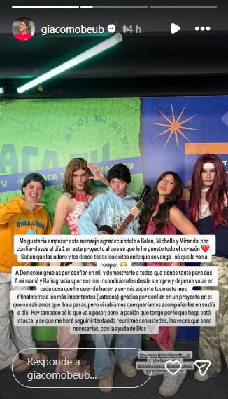 Giacomo Benavides conmocionado por el retiro de Salandela, Miranda y Michelle de Zaca TV: “No sé lo que va a pasar”