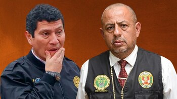 Los coroneles Harvey Colchado (izquierda)