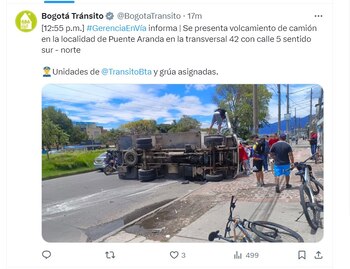 Bogotá Tránsito informa de un