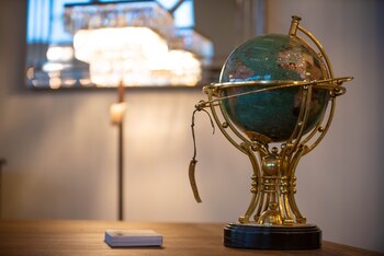 Un mapamundi de decoración. Con