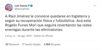 Luis García defendió a Funes