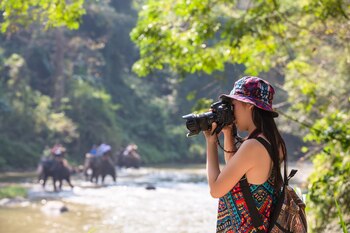 Una turista en Tailandia (Magnific)