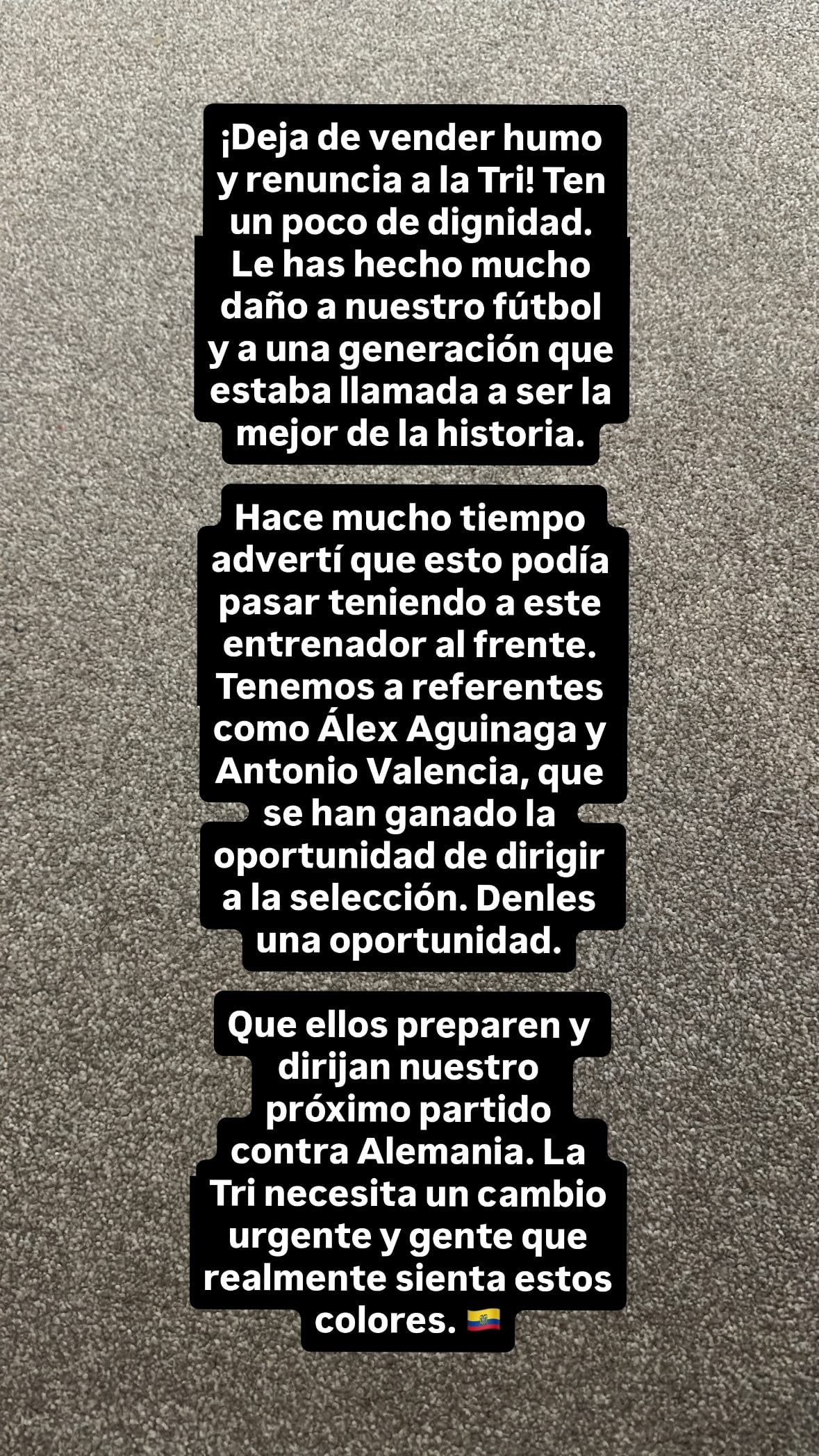 La dura crítica de Jefferson Montero a Beccacece