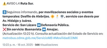 Servicio con desvío por movilizaciones