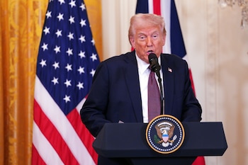 Trump canceló las concesiones al petróleo de Venezuela aprobadas por Biden (Carl Court/Pool Photo via AP)