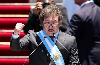 El presidente Javier Milei durante