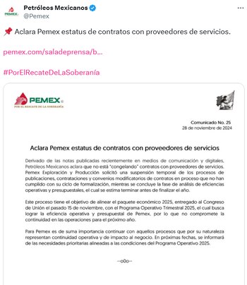 La empresa publicó su respuesta