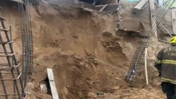 Derrumbe de terreno durante trabajos