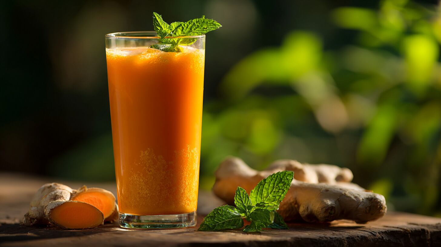 Refrescante jugo de papaya con jengibre y hojas de menta, ideal para hidratar, aportar antioxidantes y revitalizar el día. - (Imagen Ilustrativa Infobae)