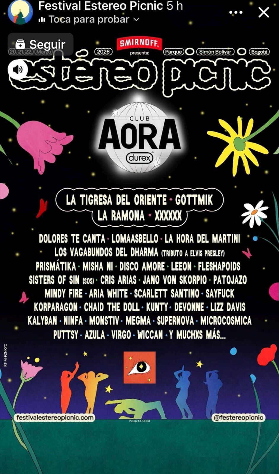 El Club AORA Durex regresa al Estéreo Picnic, fusionando música, libertad de expresión y propuestas de la escena queer y alternativa. (Instagram)
