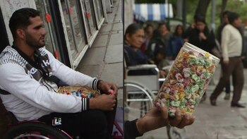 Venezolanos mendigan en Bolivia, uno
