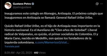 Afirmaciones del Presidente Gustavo Petro - crédito captura de pantalla X