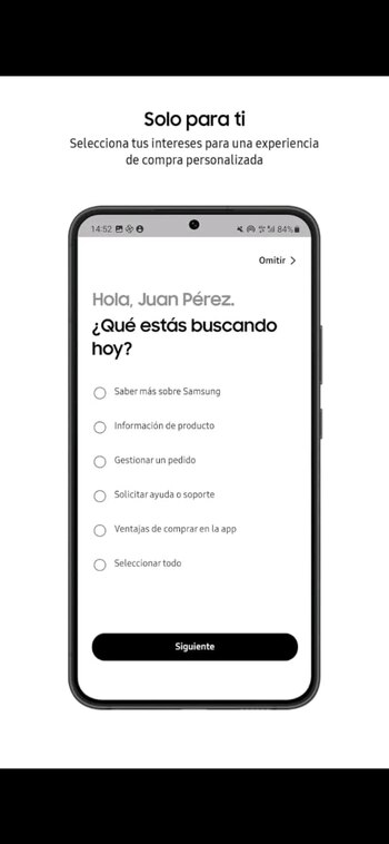 La aplicación ofrece la búsquedas